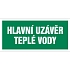 Značka Hlavní uzávěr teplé vody, samolepicí fólie, 100 × 210 mm